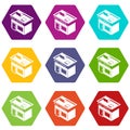 Post office icons set 9 vector Royalty Free Stock Photo