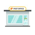 Post office isolated building on white background vector illustration, flat cartoon postoffice image