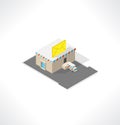 Post office. Isometric building. Royalty Free Stock Photo