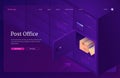 Post office isometric landing, mail parcel locker Royalty Free Stock Photo