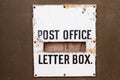 Post Office Letter Box rusted edges screwed to wood board