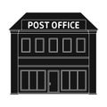 Post office.Mail and postman single icon in black style vector symbol stock illustration web.