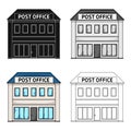 Post office.Mail and postman single icon in cartoon style vector symbol stock illustration web.