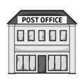 Post office.Mail and postman single icon in monochrome style vector symbol stock illustration web.