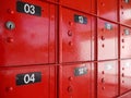 Post Office: red mailboxes detail Royalty Free Stock Photo