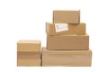 Post packages on white background. Royalty Free Stock Photo
