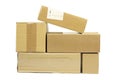 Post packages on white background. Royalty Free Stock Photo