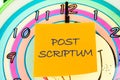 POST SCRIPTUM ancient Latin saying meaning - afterthought, afterwards text Royalty Free Stock Photo