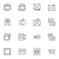 Post service line icons set Royalty Free Stock Photo