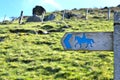 Post sign horse riders on the path 1 Royalty Free Stock Photo