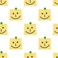 Post It with Smile Icon Seamless Pattern Royalty Free Stock Photo