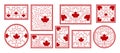 Post Stamp Canada day set Icon square round emblem