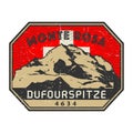 Post stamp with the Dufourspitze, second-highest mountain of the Alps and Europe Royalty Free Stock Photo