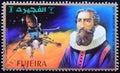 Post stamp Fujeira, 1971, 400th anniversary of Kepler`s birth Royalty Free Stock Photo