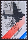 Post stamp from the Netherlands 45 cent  food dropping Royalty Free Stock Photo