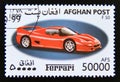 Postage stamp Afghanistan 1999. Ferrari F50 sports car