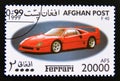 Postage stamp Afghanistan 1999. Ferrari F40 sports car