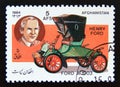 Postage stamp Afghanistan 1984. Ford Model A two seater and Henry Ford