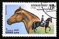 Postage stamp Afghanistan, 1999. Hannoverian Horse Equus ferus caballus Royalty Free Stock Photo