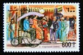 Postage stamp Afghanistan 1998. Lucius Copeland 1884 vintage car