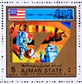Postage stamp Ajman State, United Arab Emirates 1973, Apollo 17