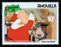 Postage stamp Anguilla 1981. Santa Claus giving presents