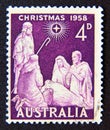 Postage stamp Australia, 1958. Adoration of Christ Christmas