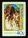 Postage stamp Australia, 2001. Adoration of the Magi christmas Royalty Free Stock Photo