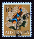 Postage stamp Australia, 1966. Anemone Fish Amphiprion percula fish