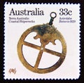 Postage stamp Australia, 1985. Astrolabe Batavia, 1629