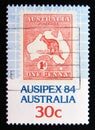Postage stamp Australia, 1984. Australian stamp from 1913 Royalty Free Stock Photo