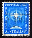Postage stamp Australia, 1963. Christmas 1963 Royalty Free Stock Photo
