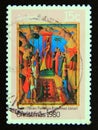 Postage stamp Australia, 1980. Christmas The Virgin Enthroned, Justin O`Brien