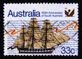 Postage stamp Australia, 1986. HMS Buffalo sailing ship