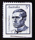 Postage stamp Australia, 1968. Poet Andrew Barton Banjo Paterson portrait