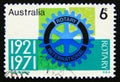 Postage stamp Australia, 1971. 50th Anniversary of Rotary International in Australia
