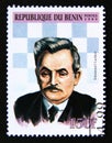 Postage stamp Benin, 1999. Emanuel Lasker chess champion portrait Royalty Free Stock Photo