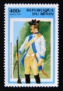 Postage stamp Benin 1997. Infantry Dragoon uniform