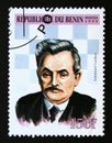 Postage stamp Benin 1999. Portrait Chess Player Emanuel Lasker Royalty Free Stock Photo