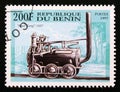 Postage stamp Benin 1997. Locomotive Royal George, 1827 Royalty Free Stock Photo