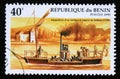 Postage stamp Benin, 1995, Steamer of 1788 steam engine