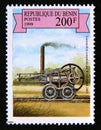 Postage stamp Benin, 1999. Trevithick`s Locomotive, 1803