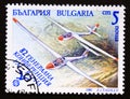 Postage stamp Bulgaria 1989, Aircraft Aviation Sailplanes Air sports