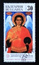 Postage stamp Bulgaria, 1989. Archangel Michael, by artist Dimitar Molerov Royalty Free Stock Photo