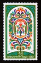 Postage stamp Bulgaria, 1982. Bulgarian Fresco of XIX century Flowers