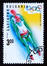 Postage stamp Bulgaria 1994, Olympic Games Luge sledge