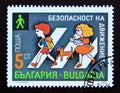 Postage stamp Bulgaria, 1989. Road safety