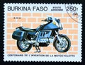 Postage stamp Burkina Faso, 1985, BMW motorcycle Royalty Free Stock Photo