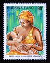 Postage stamp Burkina Faso, 1986. Fight against infant mortality