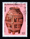 Postage stamp Burkina Faso, 1985. Four legged jar, Tikare artifact